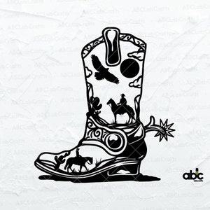 Cowboy Boots Svg File | Boots Clipart | Boots Illustrations | Boots Svg | Western Boots Svg | Cowboy Svg | Boots Svg | Cowboy Boots Shirt