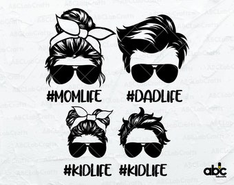 Famlife Svg Bundle Svg File | Mom Life Kid Life Svg | Dad Life Kid Life Svg | Mom Svg | Mom Life Svg | Mom Life Svg | Bun Hair Svg