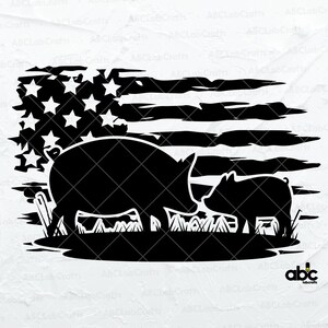 USA Pig Farm svg file / US Pig svg / Farmer svg / Farm Animal svg / Family Farm svg / png DXF jpg Eps File per Cricut Silhouette stampabile