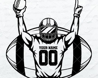 Personalized Football Name Svg | Football Player Svg | Football Shirt | Football Season | Dxf Png Eps Files for Cricut Silhouette Printable