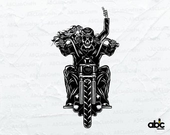 Biker Skull Svg File | Biker Svg | Biker Shirt | Biker Logo Svg | Skull Svg | Skull Biker Shirt | Motorbike Svg | Big Bike Svg