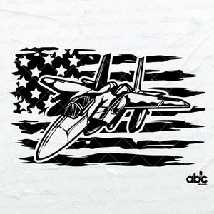 Archivo Svg de avión de combate de EE. UU. / Piloto de avión Svg / Avión de combate Svg / Fuerza Aérea de los Estados Unidos / Fuerza Aérea / Archivos Svg para Cricut y Silhouette