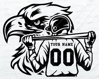 Eagle Baseball Player Svg File | Personalized Name Baseball Team Svg | Baseball Dad Svg Clipart Png Eps Pliki do Cricut Silhouette Printable