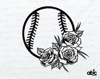 Archivo Floral Softbol Svg / Deportes Svg / Jugador de Softbol Svg / Archivos de Corte de Softbol / Softbol Clipart / Softbol Deporte svg / Softbol Png