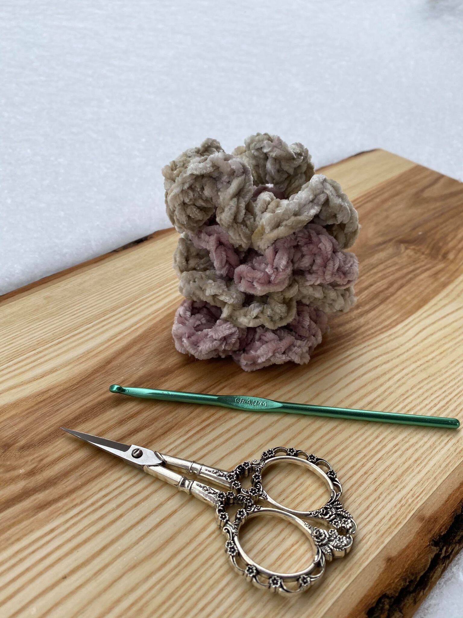 Crochet Velvet Scrunchies 3 pack | Etsy