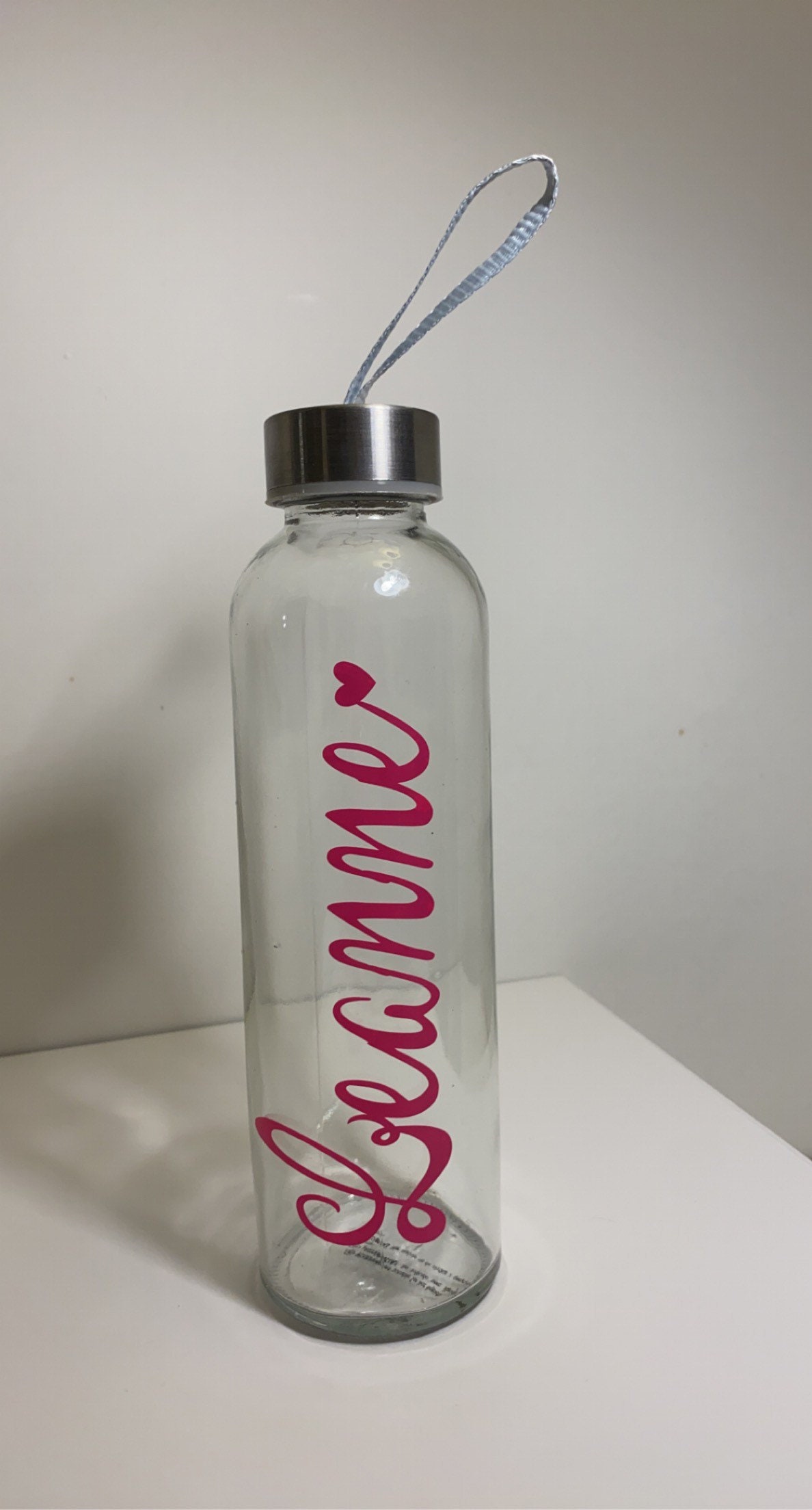 Glass Water Bottle Etsy