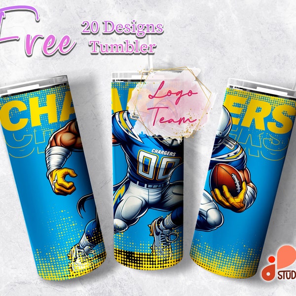 Football Team Design 20oz Skinny Tumbler Wrap PNG, Sport Team Tumbler PNG, Football Mascot Sublimation Tumbler PNG Digital Download