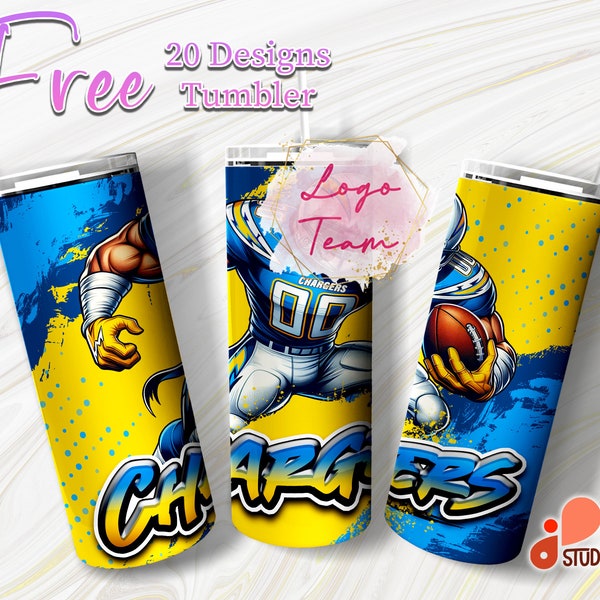 Football Team Design 20oz Skinny Tumbler Wrap PNG, Sport Team Tumbler PNG, Football Mascot Sublimation Tumbler PNG Digital Download