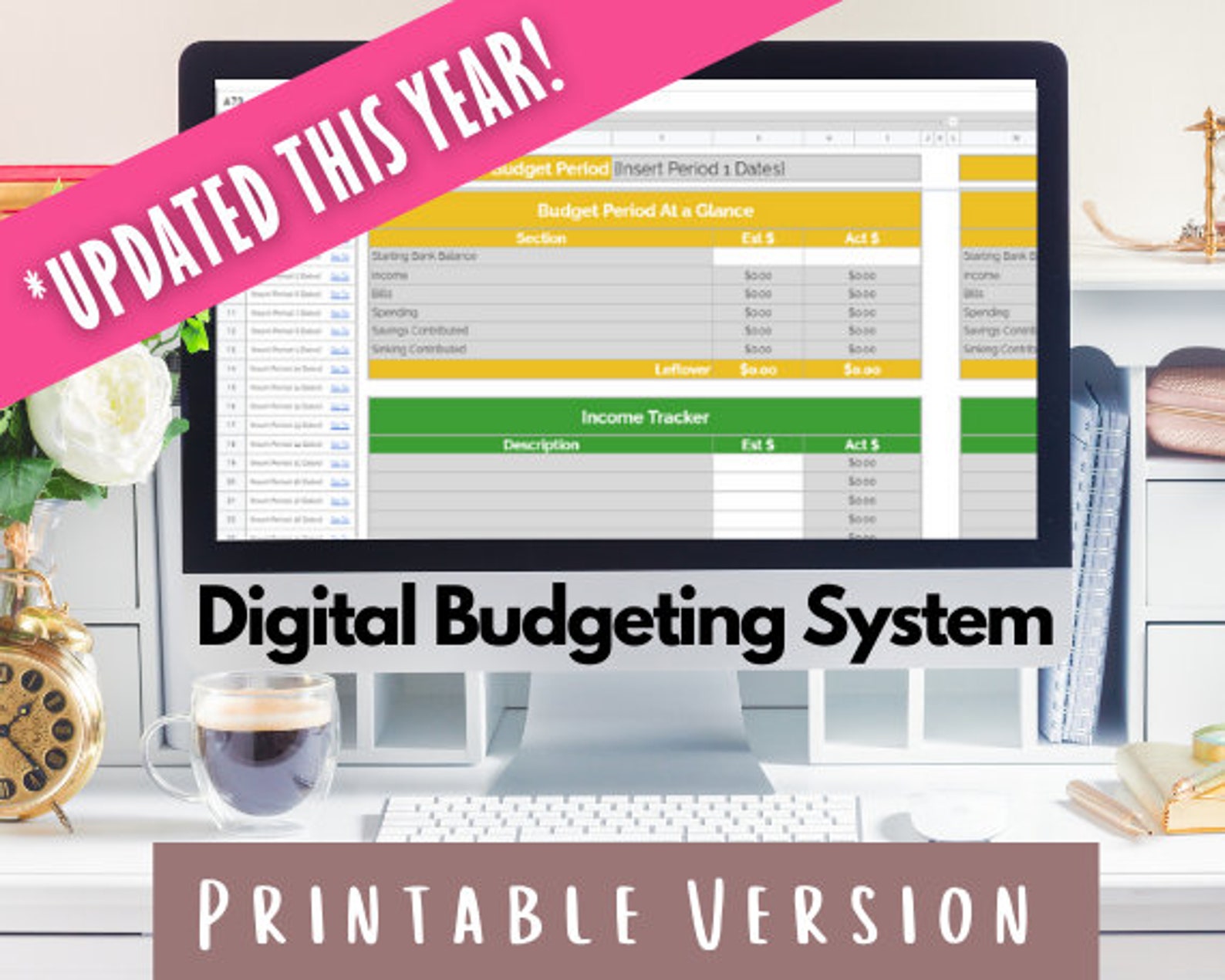 Digital Budgeting System Printable Budget Worksheets | Etsy