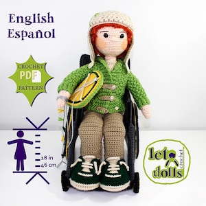 Jesse Medium Crochet Doll Pattern, Amigurumi, 18&quot;/ 46 cm Tall