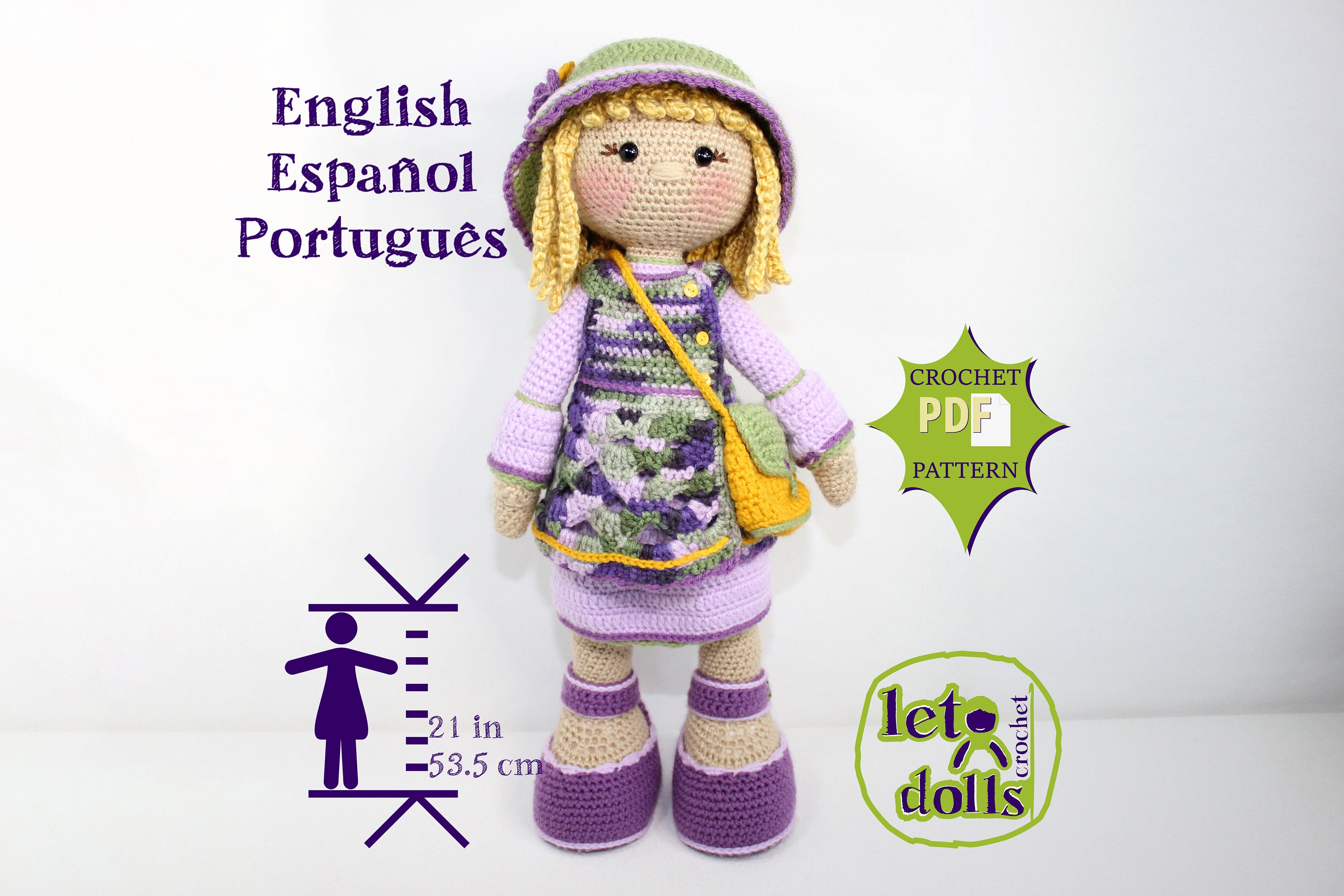 Kaila Large Crochet Doll Pattern 21 53cm Tall Amigurumi Etsy