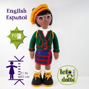 Olivia Large Crochet Doll Pattern, Amigurumi, 21&quot;/53cm Tall