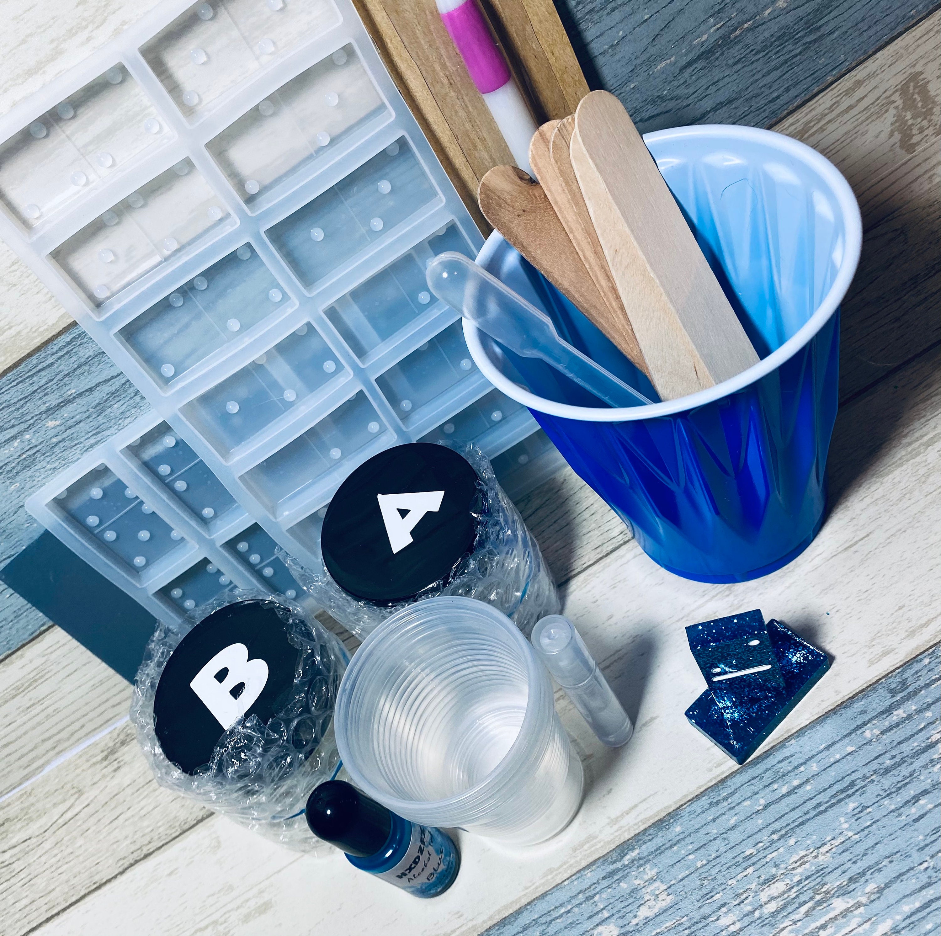 Basic Dominoes Resin Craft Kit DIY Game Sets Double 6 Double 9 Etsy