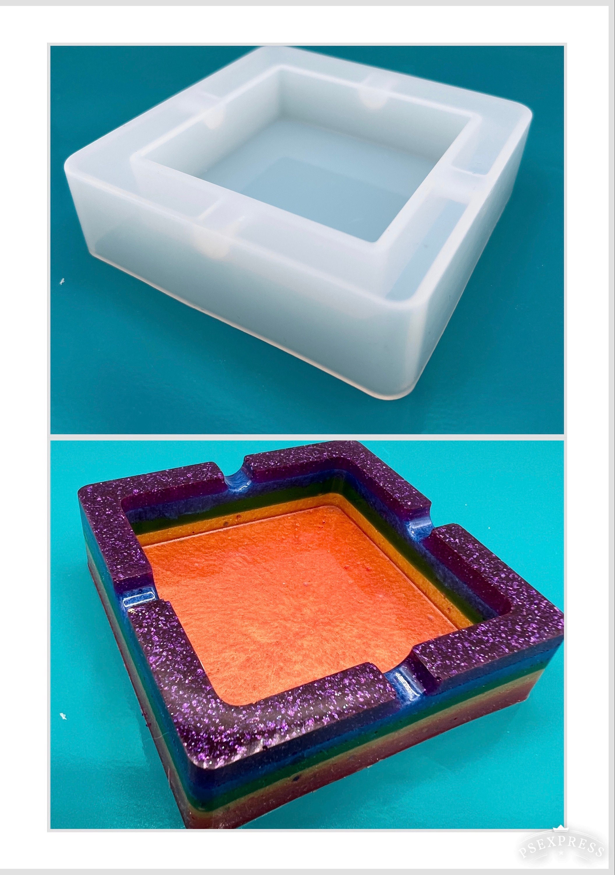 High Quality Ashtray Silicone Mold Epoxy Resin Round/square Ashtray Mold  for Gift Diy Craft Making Supplies Ashtray Crafts Production 