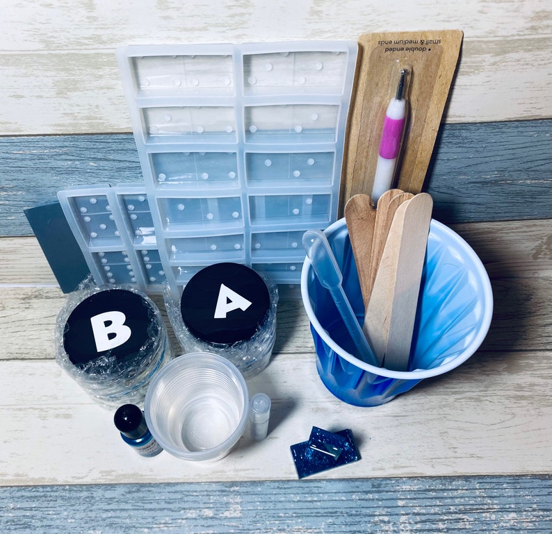 Dominoes Resin Beach Craft Kit DIY Game Sets Double 6 Double 9 Etsy