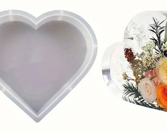 Heart Deep Large Silicone Mold Keepsake Preserve Wedding Bookends