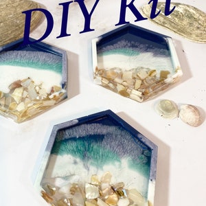 Beach Coasters Craft Kit Gift DIY Resin