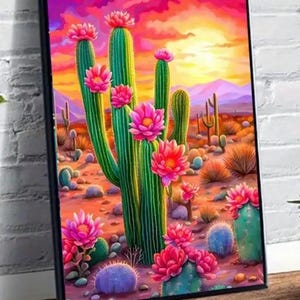 Cactus Desert Diamond Painting 11.8 x 15.75”