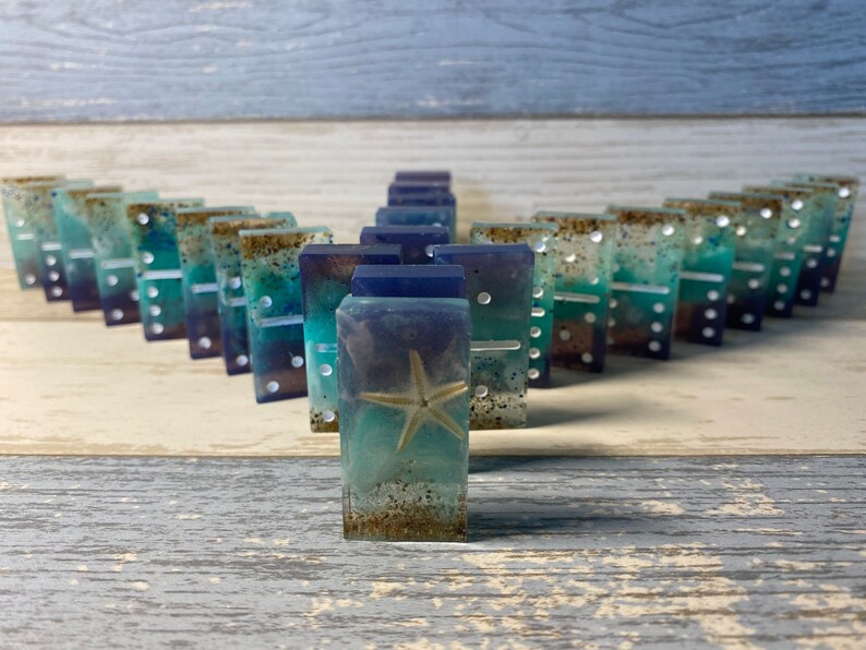 Dominoes Resin Beach Craft Kit DIY Game Sets Double 6 Double 9 Etsy