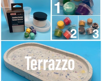 Terrazzo Tray DIY Craft Kit Pottery +free shipping