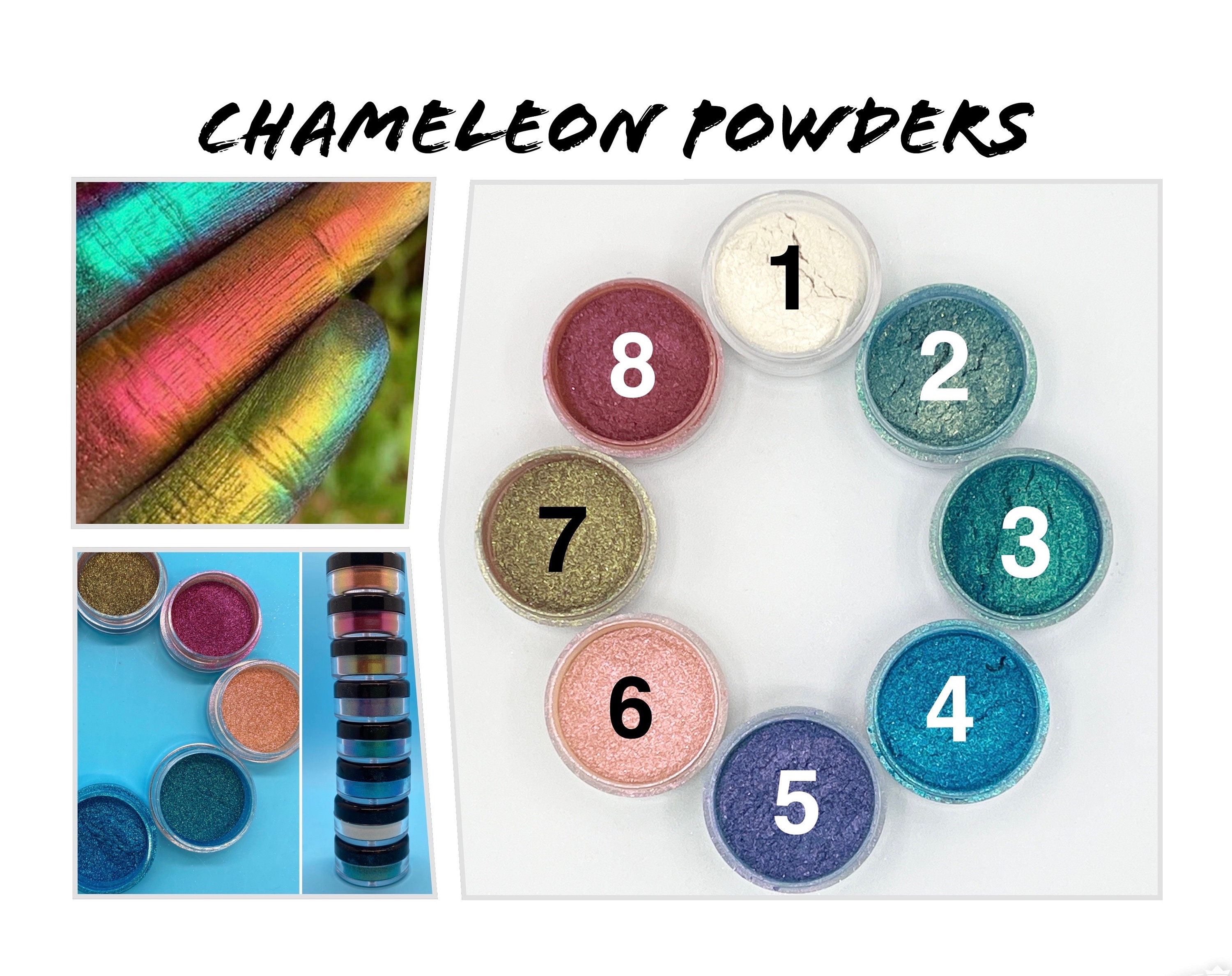 Chameleon Mica Powder, 5 Color Shift Powder Pigment for Epoxy Resin, Arts  and Crafts, Jewelry, Tumbler, Painting, Nail Art 5 Colors X 5g 