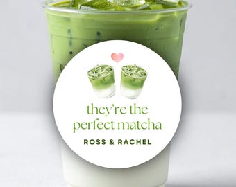 Son la hoja de pegatinas circulares de Matcha perfecta / boda de matcha, fiesta de compromiso, fiesta nupcial, despedida de soltera, amante del matcha, bar de matcha