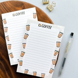 Kaffee Karo 100x120 Notizblock | Fürs Büro, kleine Briefpapier, Kaffeeliebhaber, Notizblöcke, Notizzettel, Schreibtischzubehör, Schreibtischzubehör, Schreibtischdekoration