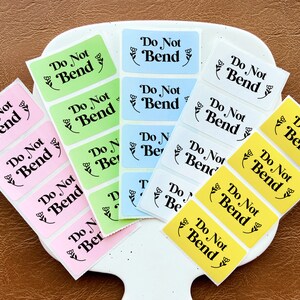 Do Not Bend with Tulips rectangle labels |  thermal sticker labels for small business owners, shops, envelopes, packaging, mailing, shipping