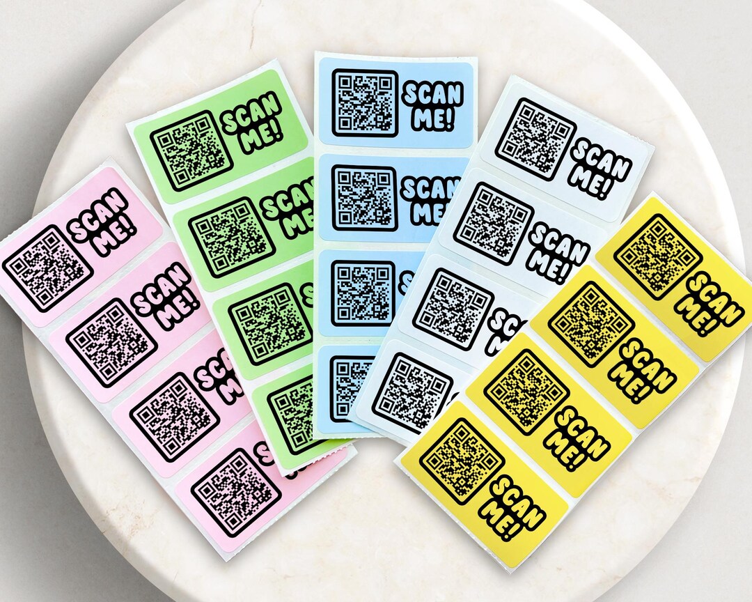 Scan Me QR Code Custom | Rectangle Thermal Labels | Small Business ...