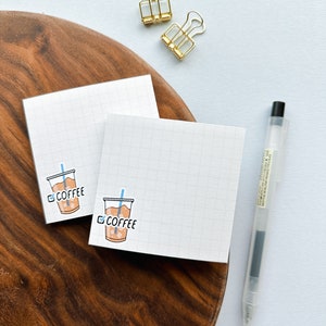 Kaffee-Karo Post-it Klebezettel | Fürs Büro, kleine Briefpapier, Kaffeeliebhaber, Notizblöcke, Notizzettel, Schreibtischzubehör, Schreibtischzubehör, Schreibtischdekoration
