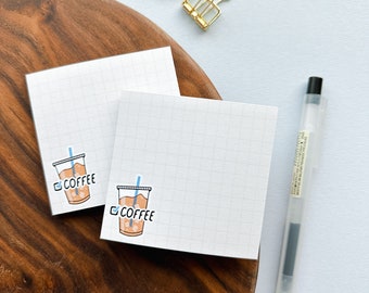 Notas adhesivas con diseño de café / Imprescindible para teletrabajar, artículos de papelería bonitos, para amantes del café, blocs de notas, notas adhesivas, accesorios de escritorio, organización del escritorio