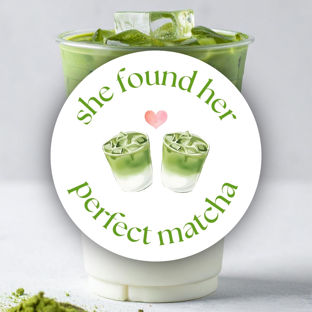 Perfect Matcha Lettering She Found Her Perfect Matcha Circle Sticker Sheet | Bridal Party ...