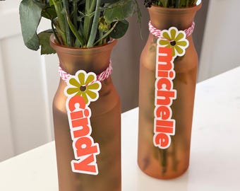 Etiqueta de identificación retro / fiesta nupcial, despedida de soltera, propuesta de dama de honor, regalos de boda, regalo de dama de honor, etiqueta de cumpleaños, regalo de cumpleaños, tarjeta de identificación
