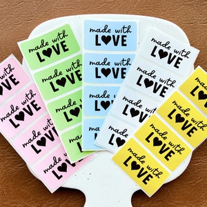 Made with Love Etiketten | Thermo Aufkleber Etiketten für kleine Geschäfte, Geschäfte, Briefumschläge, Mailing und Versand