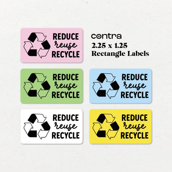 Reduce Reuse Recycle With Symbol Rectangle Labels Thermal - Etsy
