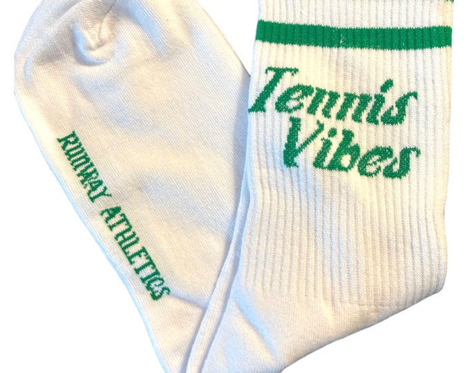 Tennis Socks or Pickleball Socks - Old School Tube Socks, Vintage Socks, Striped Socks, Tennis Gift, Pickleball Gift