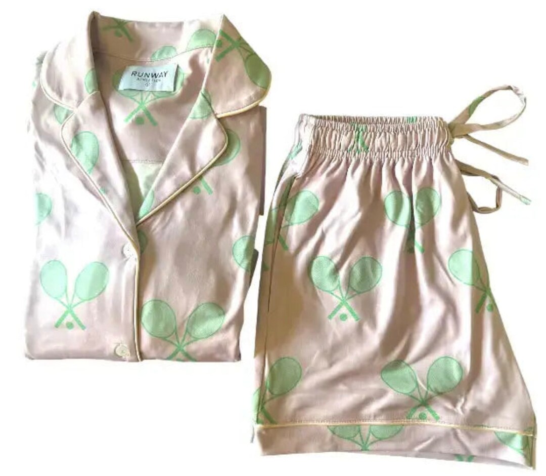Tennis Pajama Short Set Tennis Team Tennis Gift Tennis Etsy