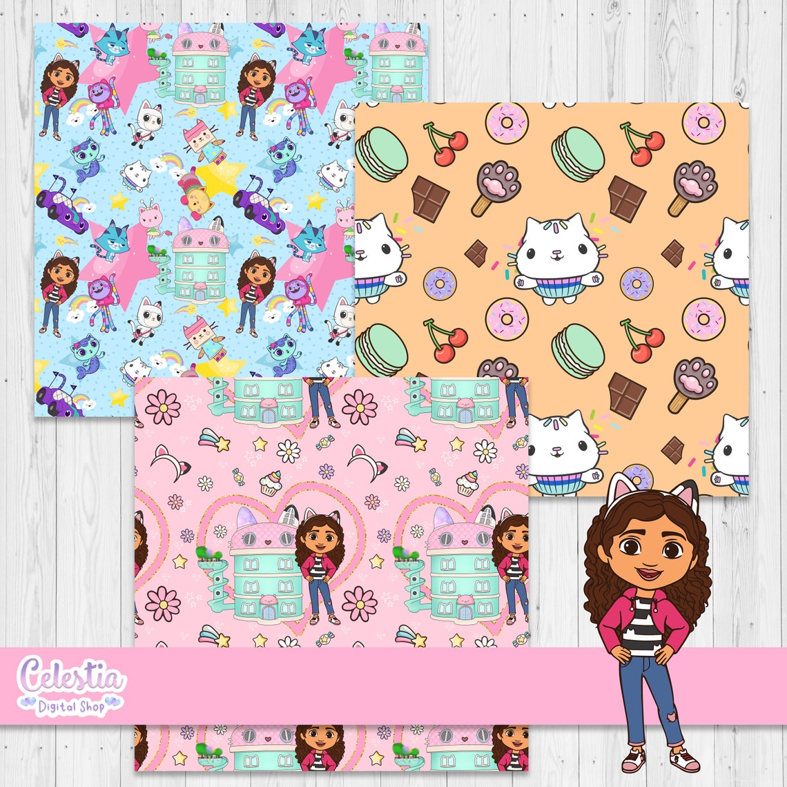 Cute Gabby's dollhouse pastel 20 Digital Paper seamless Etsy