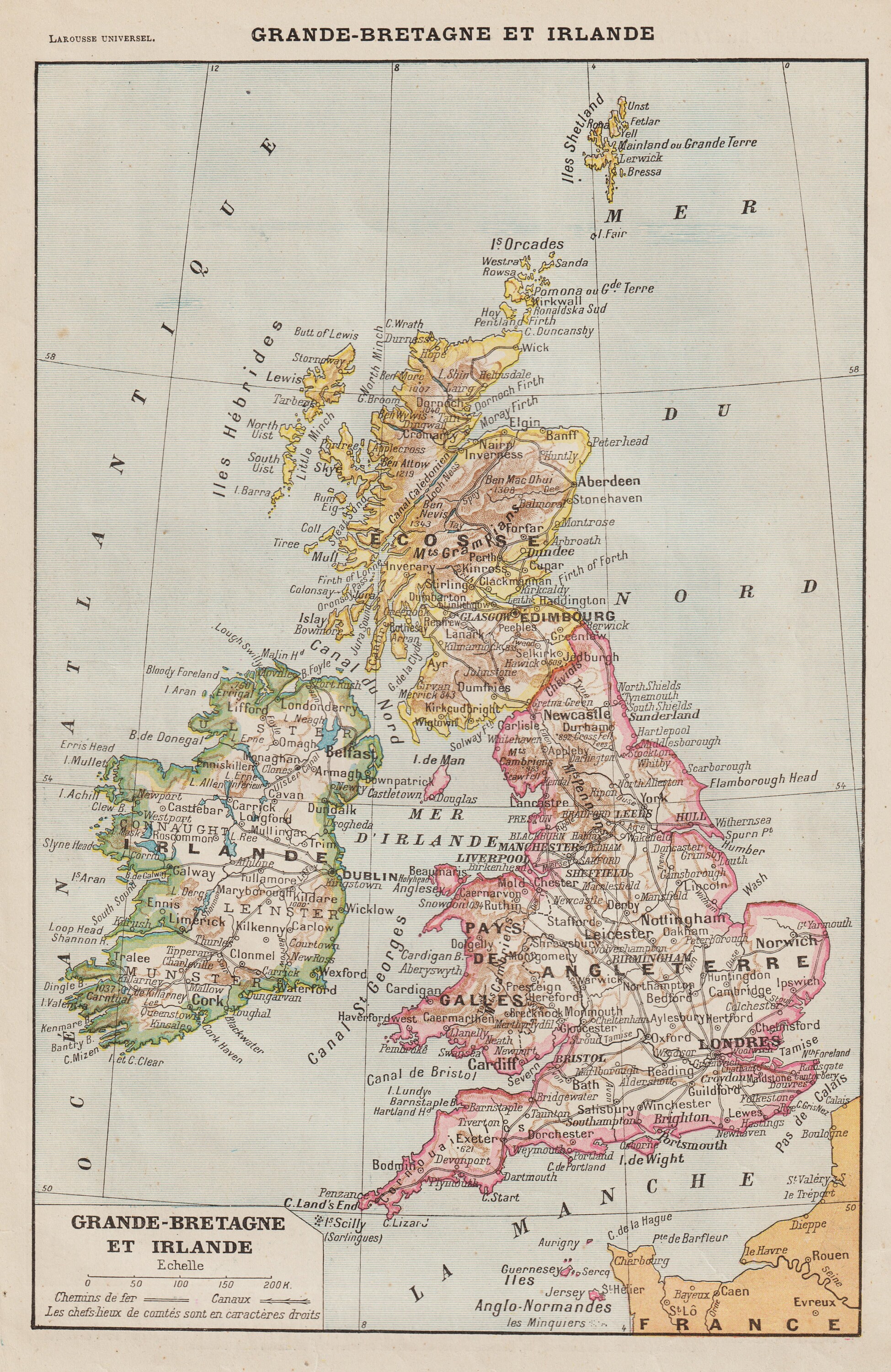 Grande-Bretagne et Irlande Anciene Carte
