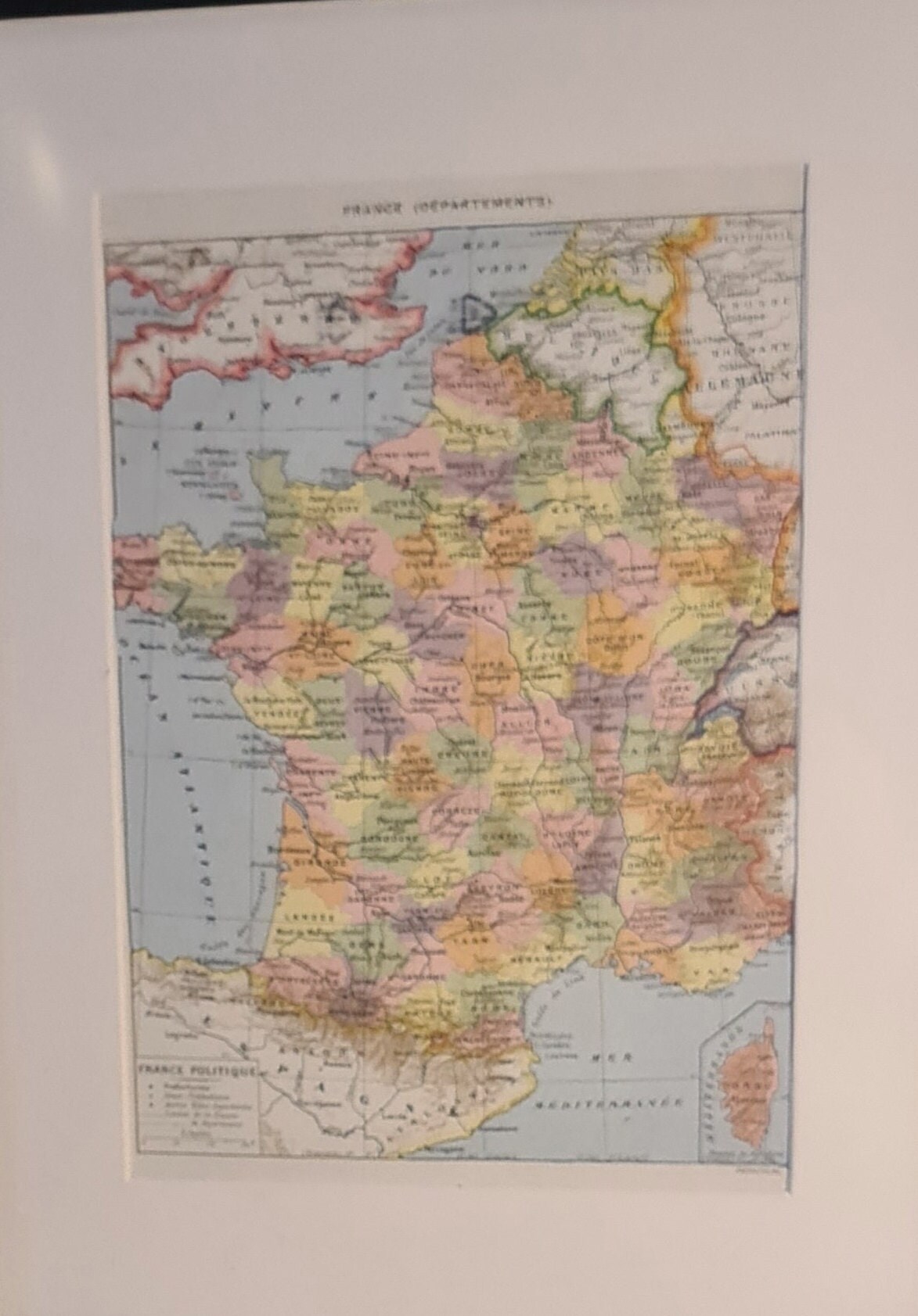 Map Of France An Original Planche From Larousse