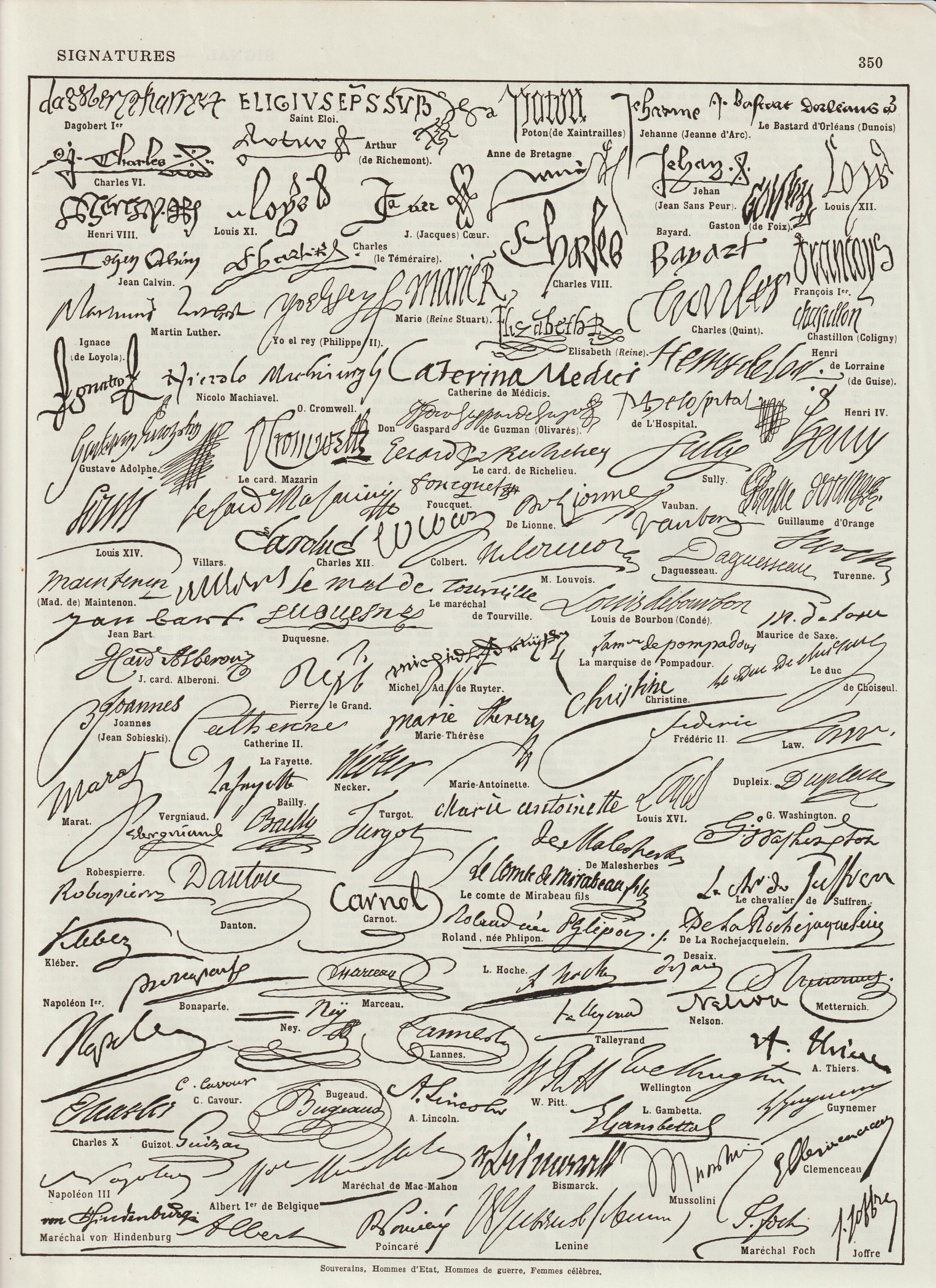 Signatures Célébrité Noir et Blanc Vintage Années 1920 Français Larousse Impression Lithographie Cél