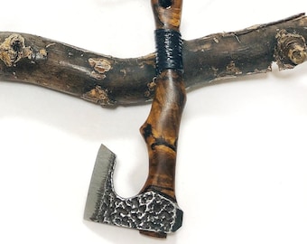 Steel Battle Axe Necklace, Mens Axe Pendant, Viking Axe Necklace, Kratos War Axe, Scandinavian Pendant, Viking Battle Axe Pendant, Men Gift