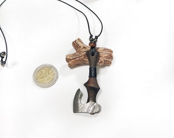 Steel Battle Axe Necklace, Mens Axe Pendant, Viking Axe Necklace, Kratos War Axe, Scandinavian Pendant, Viking Battle Axe Pendant, Men Gift