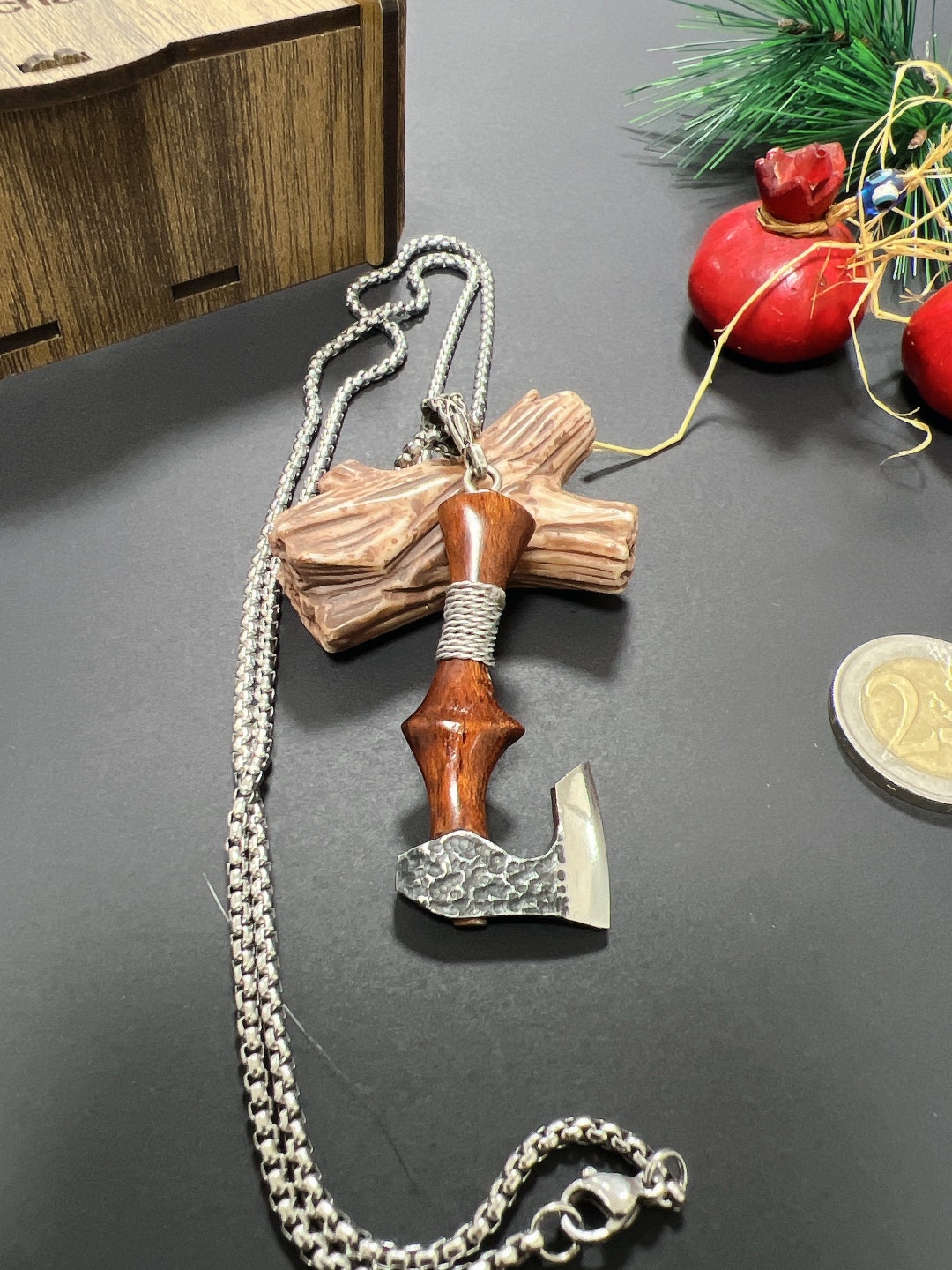 Axe Pendant Steel Stainles With Chain, Battle Axe Necklace, Viking Axe ...