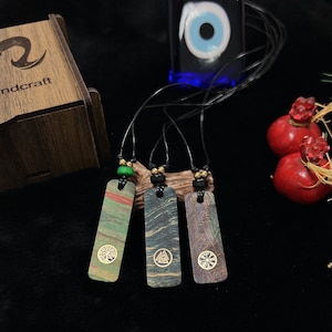 Stabilized Oak Tree Necklace, Gift For Him, MensPendant, Women Pendant, Wood made, Handmade Gift, Brass Figure, helmofawe, wegvisir