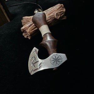 Battle Axe Necklace, Mens Axe Pendant, Viking Axe Necklace, Vegvisir, Life Tree, Helm of Awe Pendant, Viking Battle Axe Pendant, Men Gift