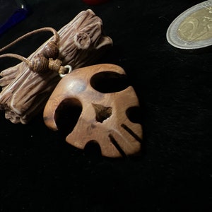 Stabilized Wooden Skull Necklace, skullpendant, skullgift,