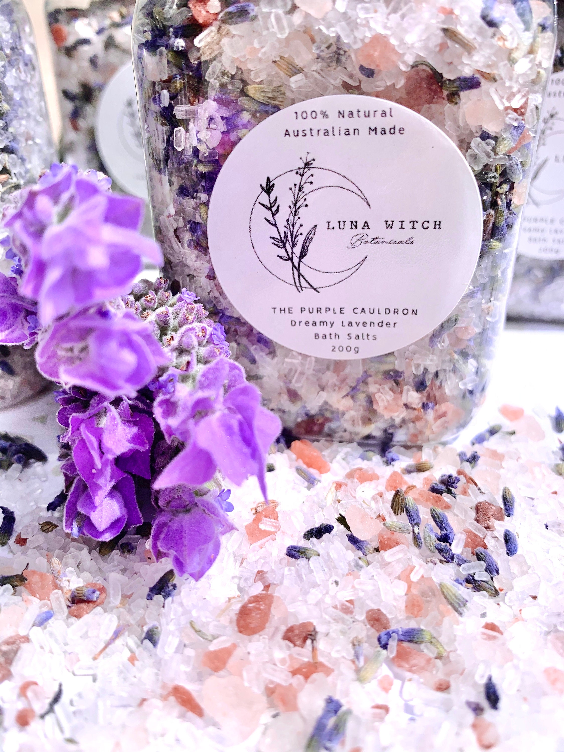 Lavender Bath Salts the Purple Cauldron Botanical Bath Etsy Australia
