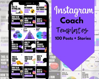 100 Instagram Coach Templates, Business Instagram Quotes, Editable Canva Quotes, Entrepreneur Instagram Posts , Life Coach Instagram Post,