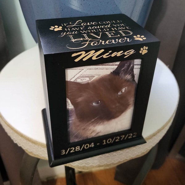 Dog Urn Memorial - Cat Urn for Ashes - Personalized pet memorial box